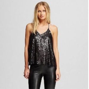 J.O.A. Racerback Muted Sequin top